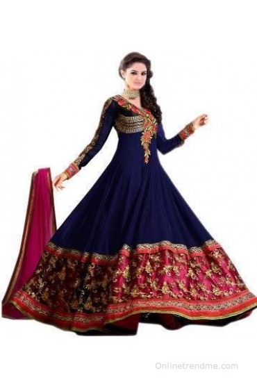 Giftsnfriends Georgette Embroidered Salwar Suit Dupatta Material